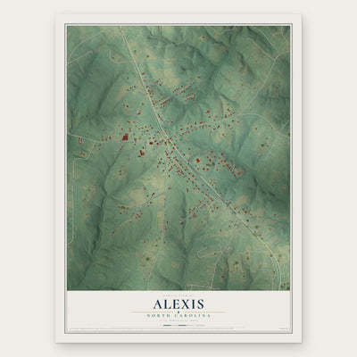 Alexis, North Carolina map print, the full design