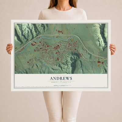 Map of Andrews, North Carolina, 24 x 36 inch unframed archival matte print
