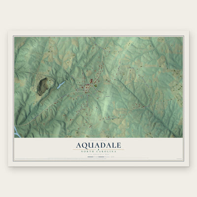 Aquadale, North Carolina map print, the full design