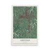 Map of Asheville, North Carolina, 12 x 18 inch unframed archival matte print