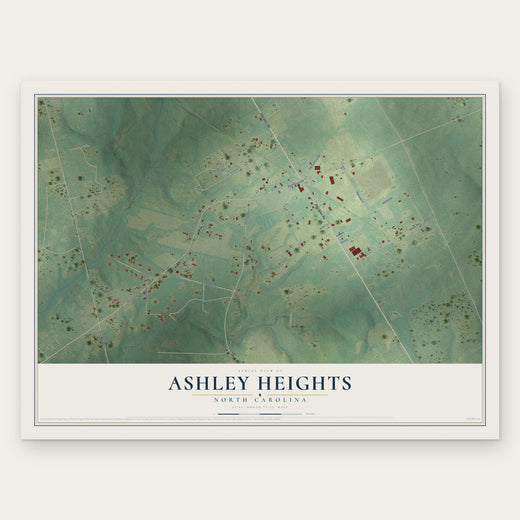 Ashley Heights, North Carolina map print, the full design