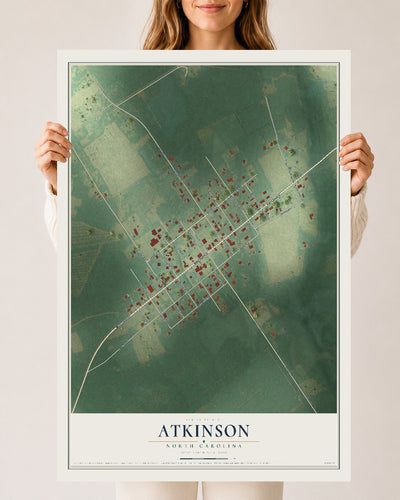 Map of Atkinson, North Carolina, 24 x 36 inch unframed archival matte print