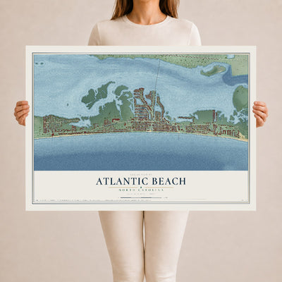 Map of Atlantic Beach, North Carolina, 24 x 36 inch unframed archival matte print