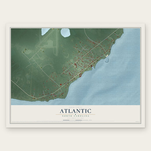 Atlantic, North Carolina map print, the full design