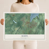 Map of Badin, North Carolina, 12 x 18 inch unframed archival matte print