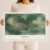 Map of Bailey, North Carolina, 12 x 18 inch unframed archival matte print