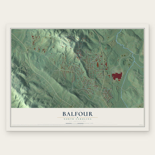 Balfour, North Carolina map print, the full design