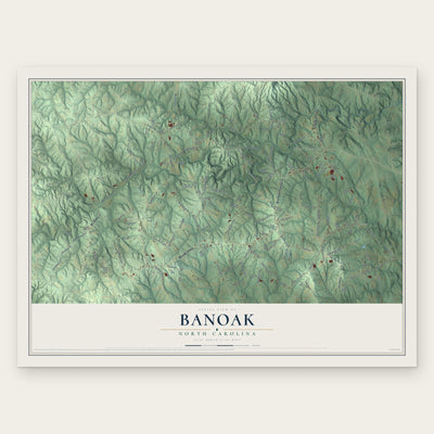Banoak, North Carolina map print, the full design