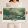 Map of Bayboro, North Carolina, 12 x 18 inch unframed archival matte print
