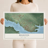Map of Belhaven, North Carolina, 12 x 18 inch unframed archival matte print