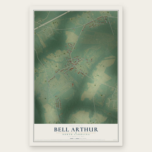 Bell Arthur, North Carolina map print, the full design