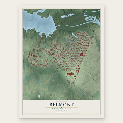 Belmont, Halifax County, North Carolina map print, the full design