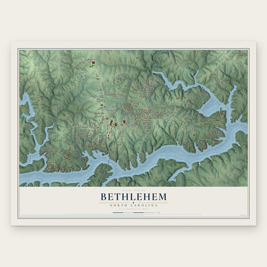 Bethlehem, North Carolina map print, the full design