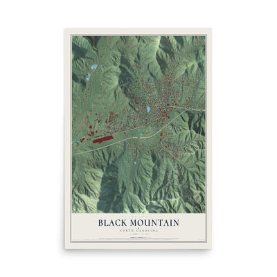 Map of Black Mountain, North Carolina, 12 x 18 inch unframed archival matte print