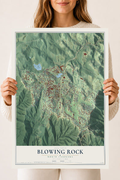 Map of Blowing Rock, North Carolina, 18 x 24 inch unframed archival matte print