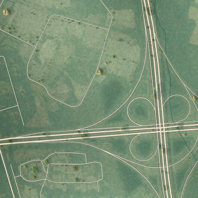 Close-up of the map of Blue Clay Farms, North Carolina print showing street and building detail