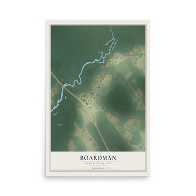 Map of Boardman, North Carolina, 12 x 18 inch unframed archival matte print
