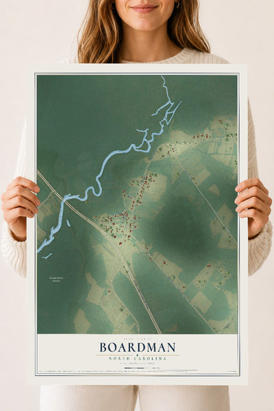 Map of Boardman, North Carolina, 18 x 24 inch unframed archival matte print