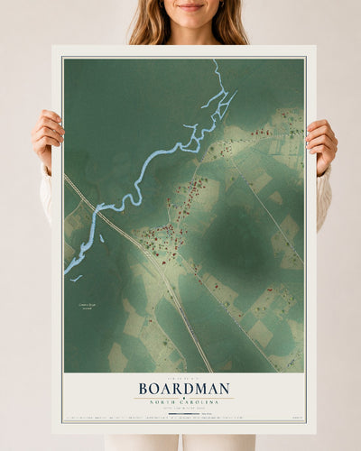 Map of Boardman, North Carolina, 24 x 36 inch unframed archival matte print