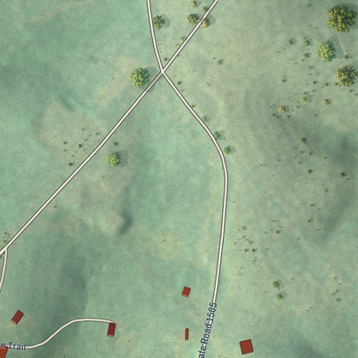 Second close-up of the map of Bostic, North Carolina print showing more streets and buildings