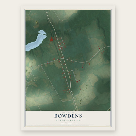 Bowdens, North Carolina map print, the full design