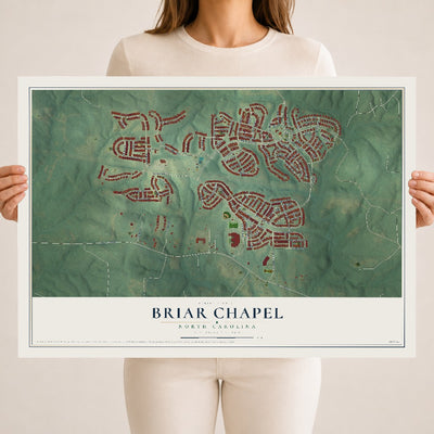 Map of Briar Chapel, North Carolina, 18 x 24 inch unframed archival matte print