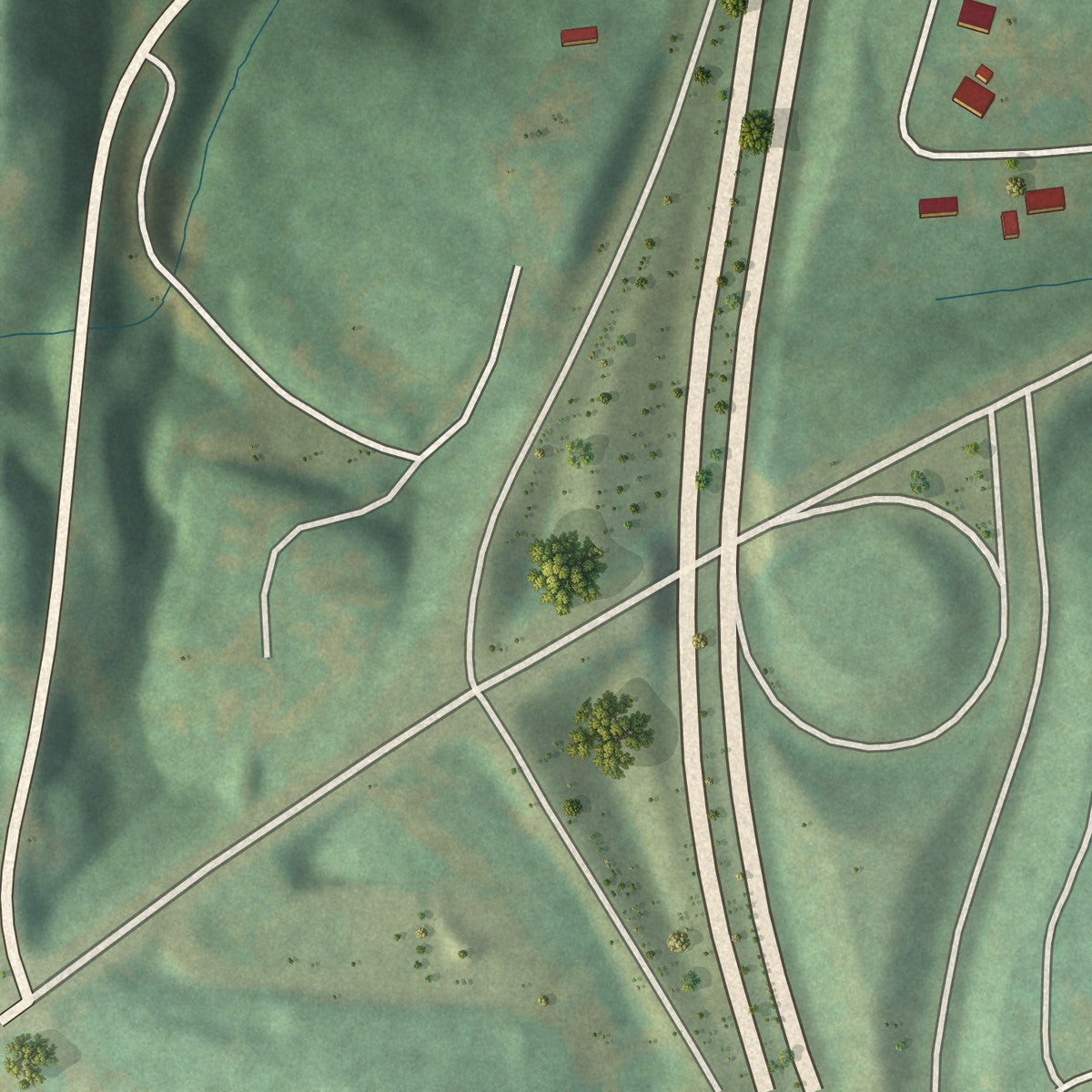 Second close-up of the map of Brookford, North Carolina print showing more streets and buildings