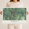 Map of Bryson City, North Carolina, 12 x 18 inch unframed archival matte print