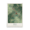 Map of Bunn, North Carolina, 12 x 18 inch unframed archival matte print