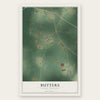 Butters, North Carolina map print, the full design