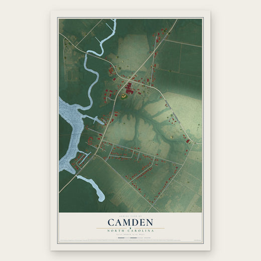 Camden, North Carolina map print, the full design