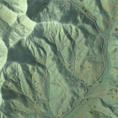 Second close-up of the map of Canton, North Carolina print showing more streets and buildings