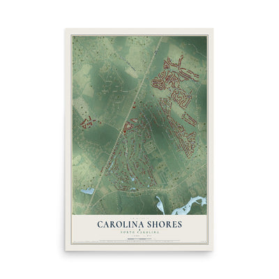 Map of Carolina Shores, North Carolina, 12 x 18 inch unframed archival matte print