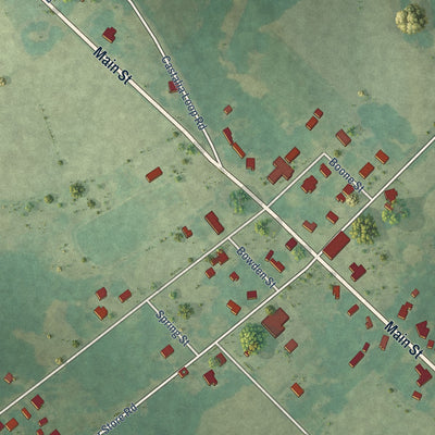 Close-up of the map of Castalia, North Carolina print showing street and building detail