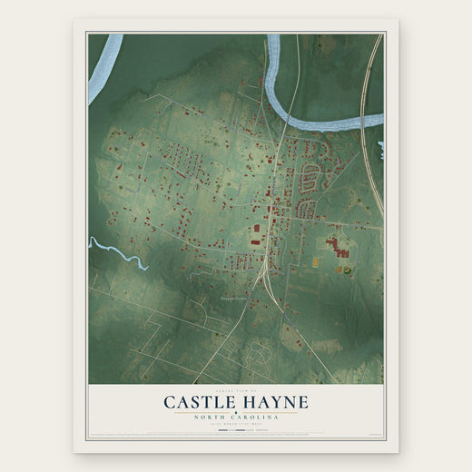 Castle Hayne, North Carolina map print, the full design