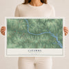 Map of Catawba, North Carolina, 12 x 18 inch unframed archival matte print