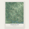 Churchland, North Carolina map print, the full design