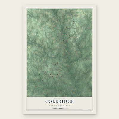 Coleridge, North Carolina map print, the full design