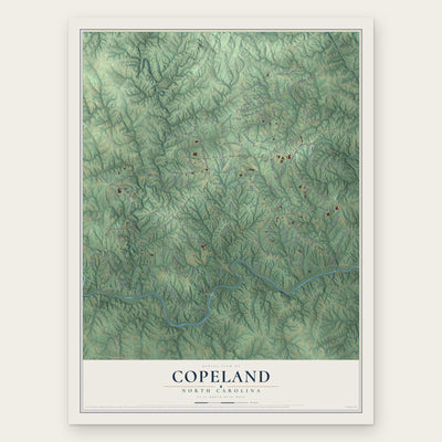 Copeland, North Carolina map print, the full design