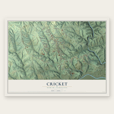Cricket, North Carolina map print, the full design