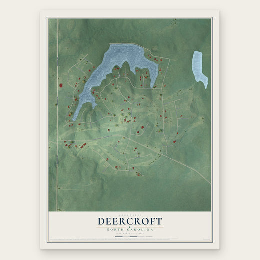 Deercroft, North Carolina map print, the full design