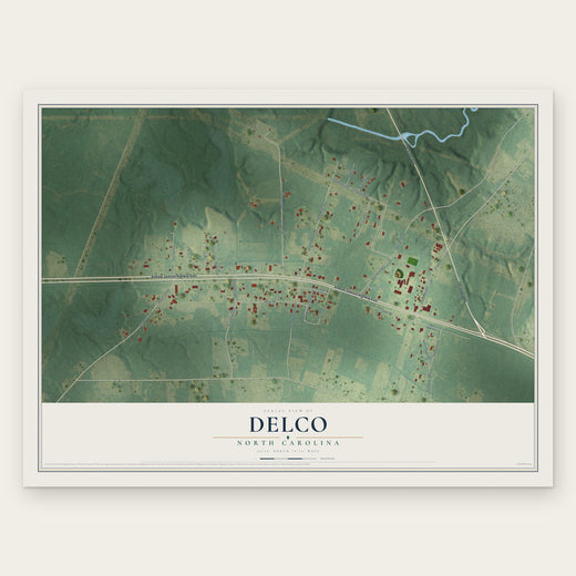 Delco, North Carolina map print, the full design