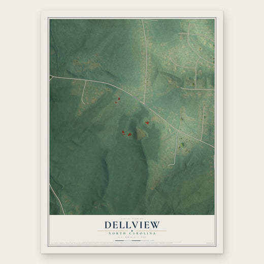 Dellview, North Carolina map print, the full design
