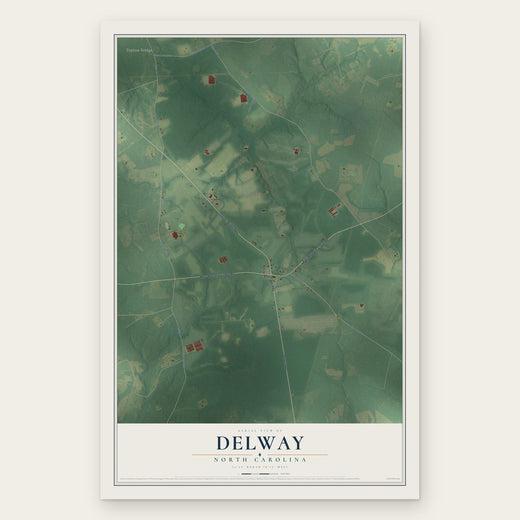 Delway, North Carolina map print, the full design