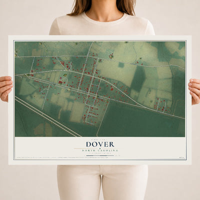 Map of Dover, North Carolina, 18 x 24 inch unframed archival matte print
