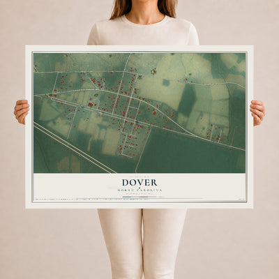 Map of Dover, North Carolina, 24 x 36 inch unframed archival matte print