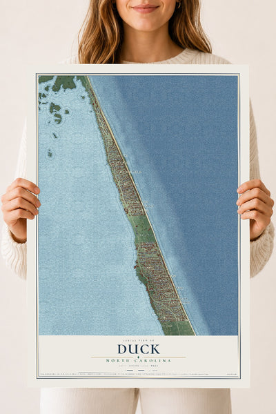 Map of Duck, North Carolina, 18 x 24 inch unframed archival matte print