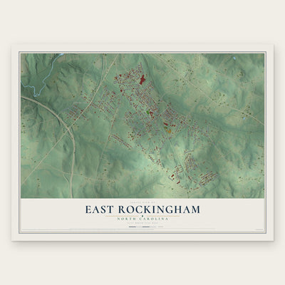 East Rockingham, North Carolina map print, the full design