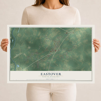 Map of Eastover, North Carolina, 12 x 18 inch unframed archival matte print