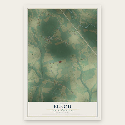 Elrod, North Carolina map print, the full design
